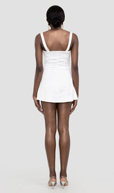 SATIN VINTAGE CREME MINIKLEID